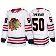Maillot Hockey Chicago Blackhawks Corey Crawford Exterieur 2018 Blanc