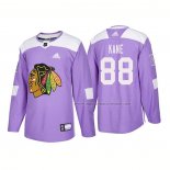 Maillot Hockey Chicago Blackhawks Patrick Kane Authentique 2018 Fights Cancer Volet