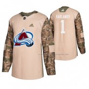 Maillot Hockey Colorado Avalanche Semyon Varlamov Veterans Day Camouflage