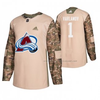 Maillot Hockey Colorado Avalanche Semyon Varlamov Veterans Day Camouflage