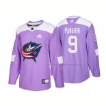 Maillot Hockey Columbus Blue Jackets Artemi Panarin Authentique 2018 Fights Cancer Volet