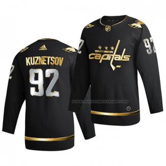Maillot Hockey Golden Edition Washington Capitals Evgeny Kuznetsov Limited Authentique 2020-21 Noir
