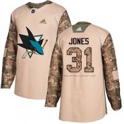 Maillot Hockey San Jose Sharks Martin Jones Authentique 2017 Veterans Day Camouflage