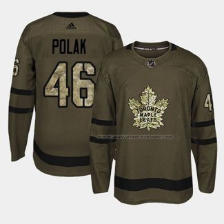 Maillot Hockey Toronto Maple Leafs Roman Polak 2018 Salute To Service Vert Militar