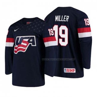Maillot Hockey USA K'andre Miller 2018 Iihf World Championship Joueur Bleu