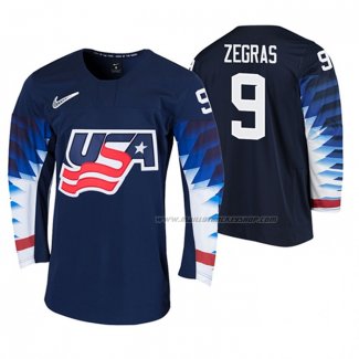 Maillot Hockey USA Trevor Zegras 2020 Iihf World Junior Championship Noir