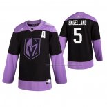 Maillot Hockey Vegas Golden Knights Deryk Engelland 2019 Fights Cancer Noir