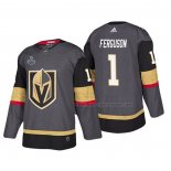 Maillot Hockey Vegas Golden Knights Dylan Ferguson Bound Patch 2018 Stanley Cup Final Gris