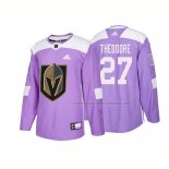 Maillot Hockey Vegas Golden Knights Shea Theodore Authentique 2018 Fights Cancer Volet