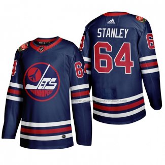 Maillot Hockey Winnipeg Jets Logan Stanley Heritage Classic 2019-20 Bleu