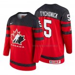 Maillot Hockey Canada Jonathan Tychonick 2018 Iihf World Championship Joueur Rouge