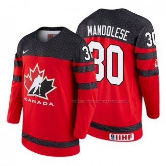 Maillot Hockey Canada Kevin Mandolese 2018 Iihf World Championship Joueur Rouge