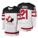Maillot Hockey Canada Peyton Krebs 2018 Iihf World Championship Joueur Blanc
