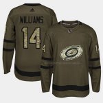 Maillot Hockey Carolina Hurricanes Justin Williams 2018 Salute To Service Vert Militar