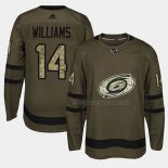 Maillot Hockey Carolina Hurricanes Justin Williams 2018 Salute To Service Vert Militar
