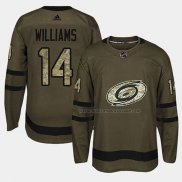 Maillot Hockey Carolina Hurricanes Justin Williams 2018 Salute To Service Vert Militar