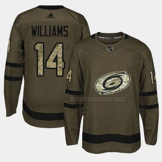 Maillot Hockey Carolina Hurricanes Justin Williams 2018 Salute To Service Vert Militar