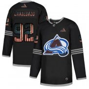 Maillot Hockey Colorado Avalanche Gabriel Landeskog 2020 USA Flag Noir