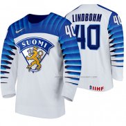 Maillot Hockey Finlandia Petteri Lindbohm Domicile 2020 Iihf World Championship Blanc