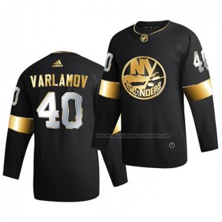 Maillot Hockey Golden Edition New York Islanders Semyon Varlamov Limited Authentique 2020-21 Noir
