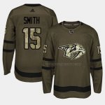 Maillot Hockey Nashville Predators Craig Smith 2018 Salute To Service Vert Militar