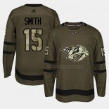 Maillot Hockey Nashville Predators Craig Smith 2018 Salute To Service Vert Militar