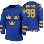 Maillot Hockey Suecia William Nylander Exterieur 2020 Iihf World Junior Championships Bleu