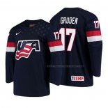 Maillot Hockey USA Jonathan Gruden 2018 Iihf World Championship Joueur Bleu