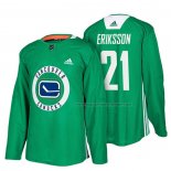 Maillot Hockey Vancouver Canucks Loui Eriksson New Season Practice Vert
