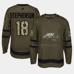 Maillot Hockey Washington Capitals Chandler Stephenson 2018 Salute To Service Vert Militar