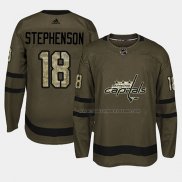 Maillot Hockey Washington Capitals Chandler Stephenson 2018 Salute To Service Vert Militar