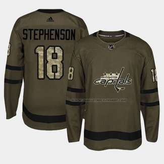 Maillot Hockey Washington Capitals Chandler Stephenson 2018 Salute To Service Vert Militar