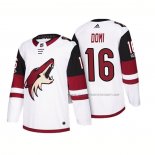 Maillot Hockey Arizona Coyotes Max Domi 2018 Season Centennial Patch Team Road Blanc