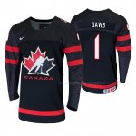 Maillot Hockey Canada Nico Daws 2020 Iihf World Junior Championship Noir