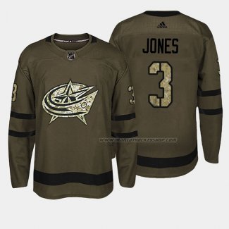 Maillot Hockey Columbus Blue Jackets Seth Jones 2018 Salute To Service Vert Militar