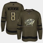 Maillot Hockey Columbus Blue Jackets Zach Werenski 2018 Salute To Service Vert Militar