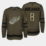 Maillot Hockey Detroit Red Wings Justin Abdelkader 2018 Salute To Service Vert Militar