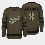 Maillot Hockey Detroit Red Wings Justin Abdelkader 2018 Salute To Service Vert Militar