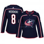 Maillot Hockey Femme Columbus Blue Jackets Zach Werenski Authentique Joueur Bleu