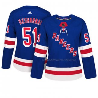 Maillot Hockey Femme New York Rangers David Desharnais Authentique Joueur Bleu