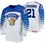 Maillot Hockey Finlandia Juhani Tyrvainen Domicile 2020 Iihf World Championship Blanc