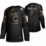 Maillot Hockey Golden Edition Calgary Flames Lanny Mcdonald Retired Joueur Authentique Noir