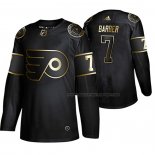 Maillot Hockey Golden Edition Philadelphia Flyers Bill Barber Retired Joueur Authentique Noir