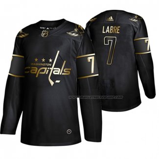 Maillot Hockey Golden Edition Washington Capitals Yvon Labre Retired Joueur Authentique Noir