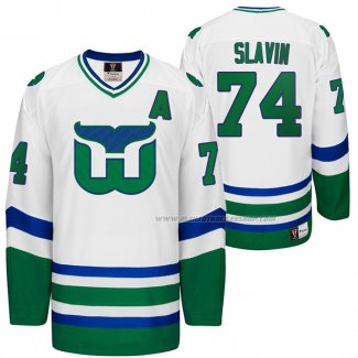 Maillot Hockey Hartford Whalers Jaccob Slavin Heritage Night Throwback Blanc