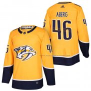 Maillot Hockey Nashville Predators Pontus Aberg Authentique Domicile 2018 Jaune