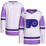 Maillot Hockey Philadelphia Flyers Blank Practice Authentique 2018 Fights Cancer Blanc Volet