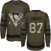 Maillot Hockey Pittsburgh Penguins Sidney Crosby 2018 Salute To Service Vert Militar