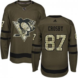 Maillot Hockey Pittsburgh Penguins Sidney Crosby 2018 Salute To Service Vert Militar