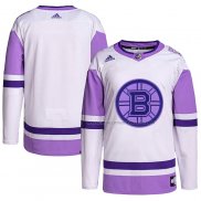 Maillot Hockey Boston Bruins Blank Practice Authentique 2018 Fights Cancer Blanc Volet